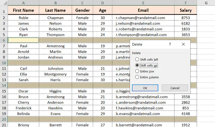 How to remove blank rows in Excel