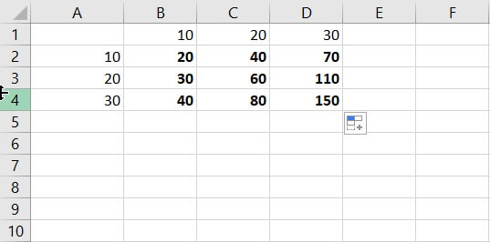 Mixed reference Excel