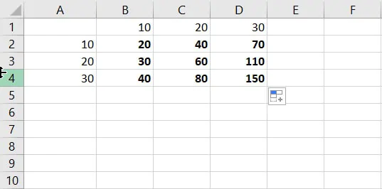 Mixed reference Excel