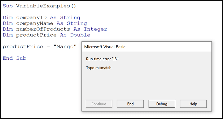 VBA variable types - mismatch