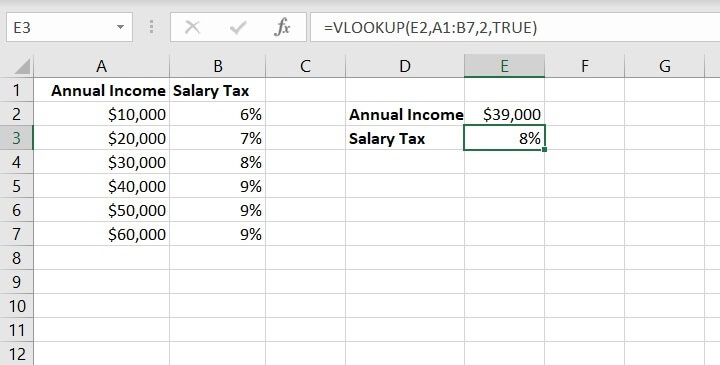 Vlookup Approximate match