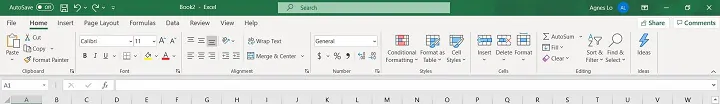 The Excel ribbon - Show Tabs and Ribbons