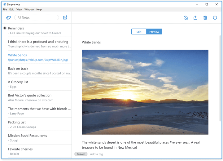 Best note taking app - Simplenote