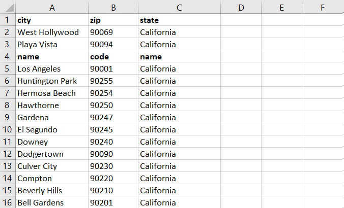 Sorting in Excel - multi row header