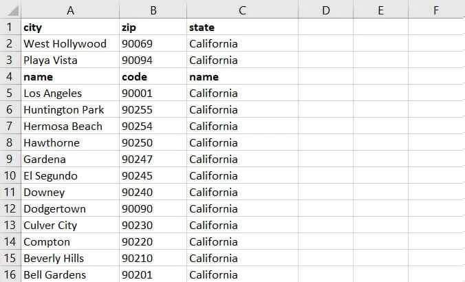Sorting in Excel - multi row header