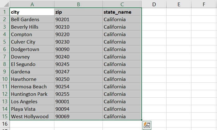 Sorting in Excel - range