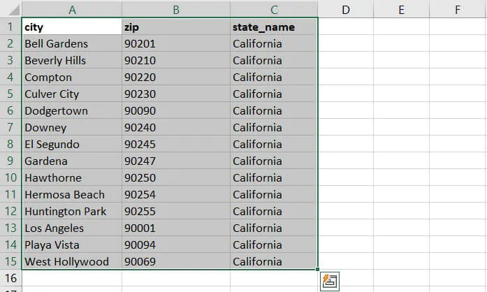 Sorting in Excel - range