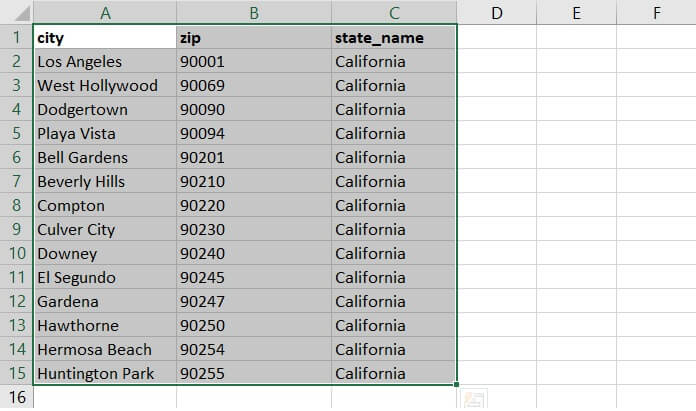 Sorting in Excel - range