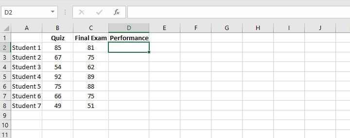 Excel IF function