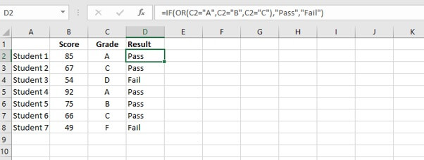 Excel IF function