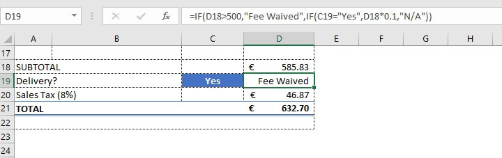 Excel IF function