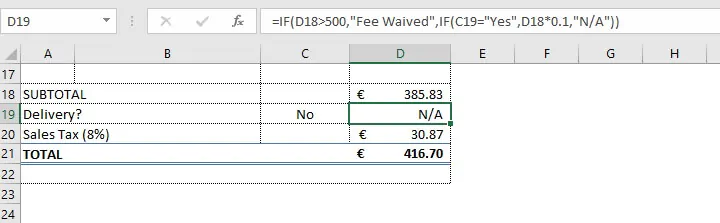 Excel IF function