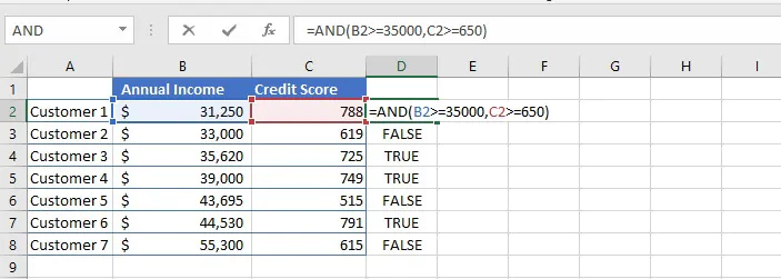 Excel AND function - example