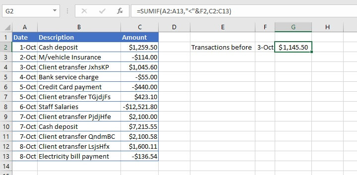 sumif Excel - date criteria