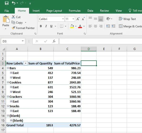 Pivot table calculated field - simple calculated fields
