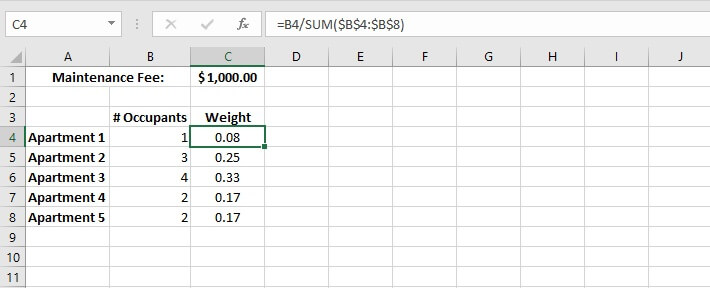 Weighted average Excel