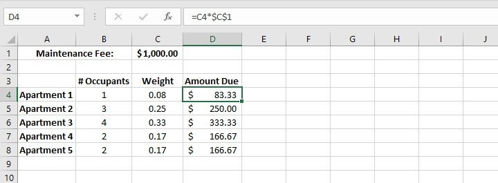 Weighted average Excel