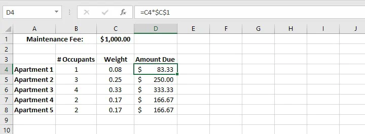 Weighted average Excel