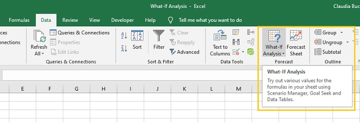 What if analysis Excel