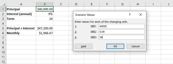 Bagaimana jika analisis Excel - manajer skenario?