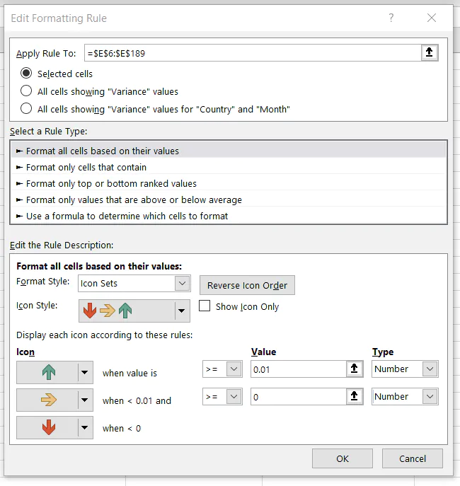 Conditional formatting Excel