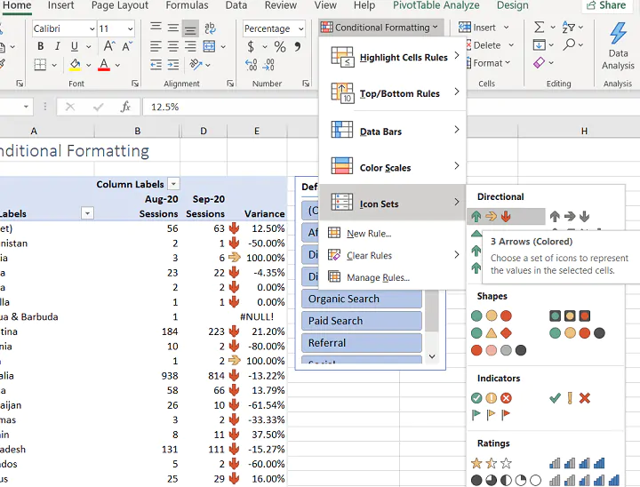 Conditional formatting Excel