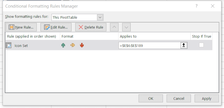 Conditional formatting Excel