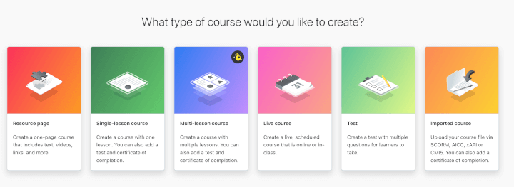 GoSkills course builder course types