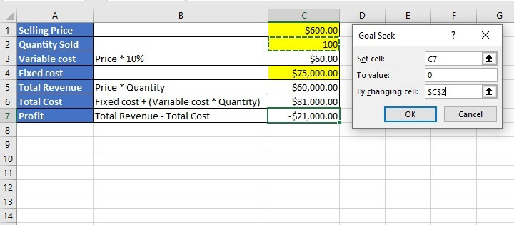 Excel Goal Seek