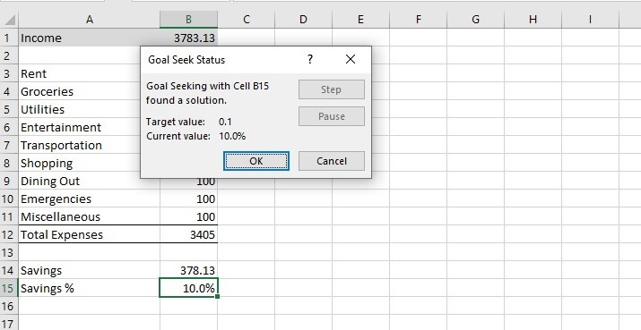 Excel Goal Seek