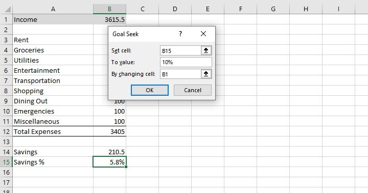 Excel Goal Seek