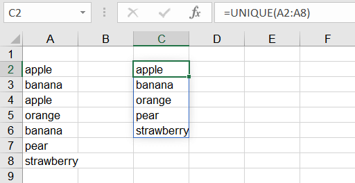 Count unique values Excel - arguments and defaults