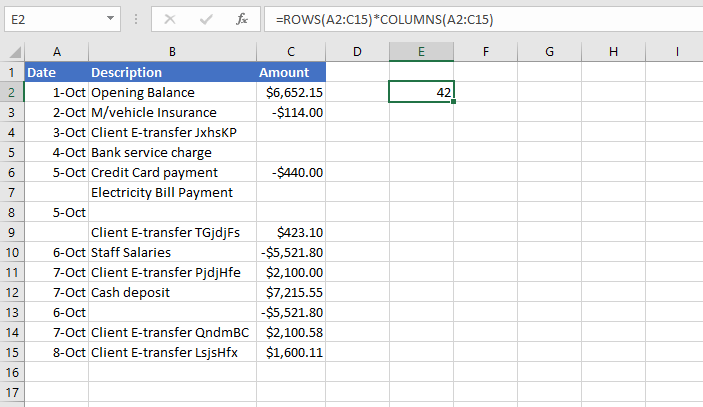 COUNTCELLS example