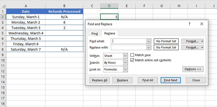 Excel counta - only a space