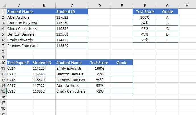 INDEX MATCH example 7