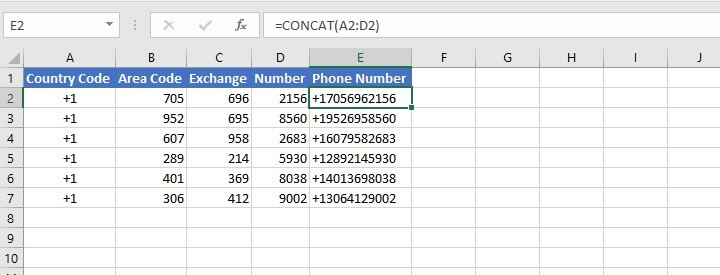 Concat Excel