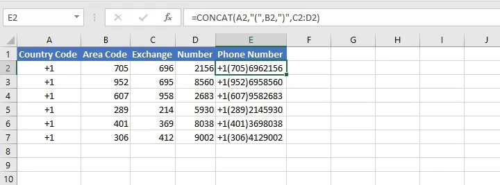 Concat Excel