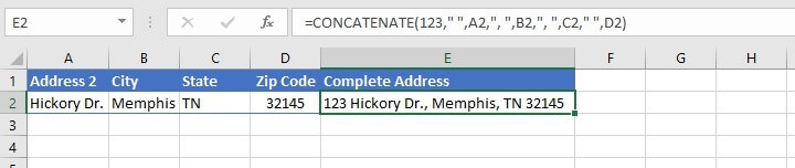 Concatenate Excel