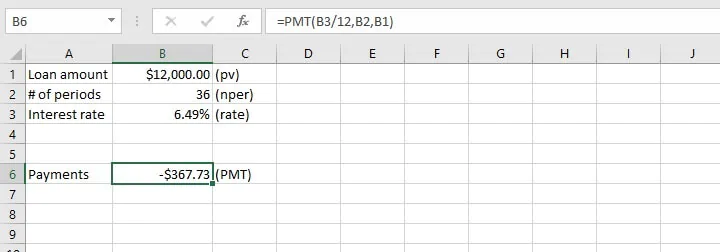 pmt function Excel - IPMT function