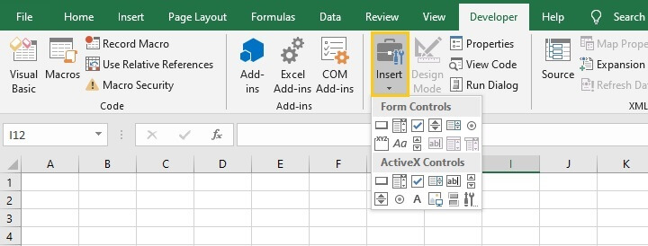 Excel checkbox