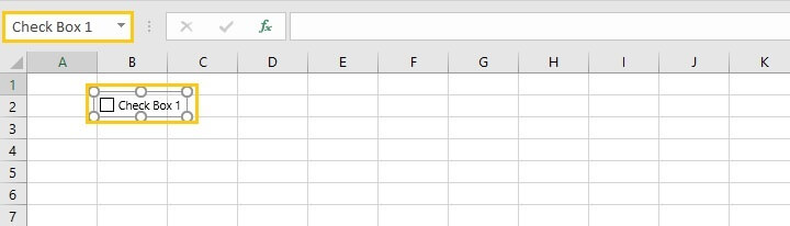 Excel checkbox