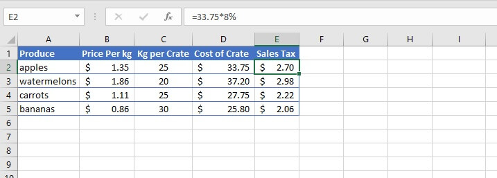 How to multiply in Excel