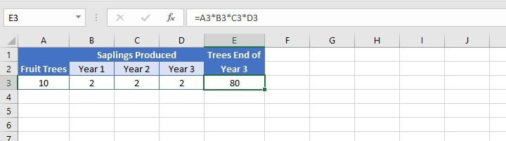 How to multiply in Excel