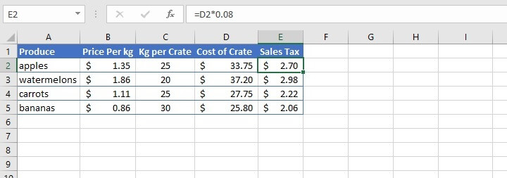 How to multiply in Excel