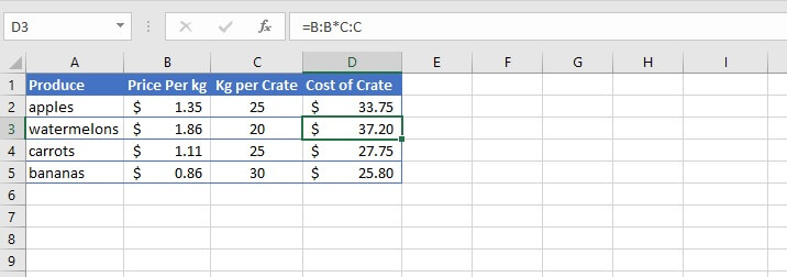 How to multiply in Excel