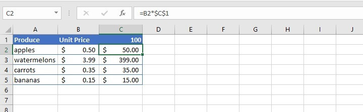 How to multiply in Excel