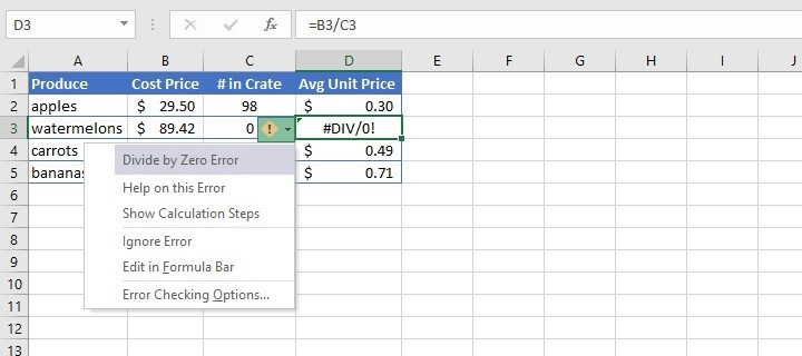 IFERROR Excel - If error, then blank