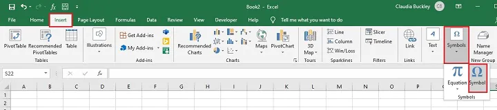 Check mark in Excel - Excel ribbon