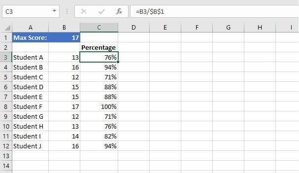 How to calculate percentage in Excel