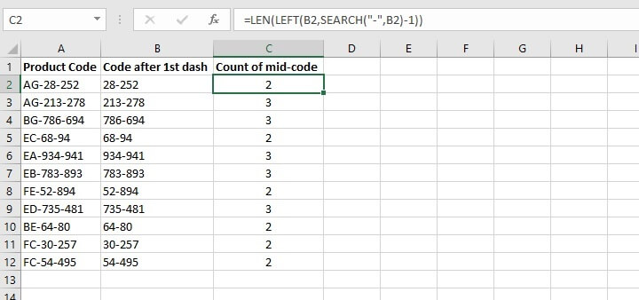 LEN function Excel